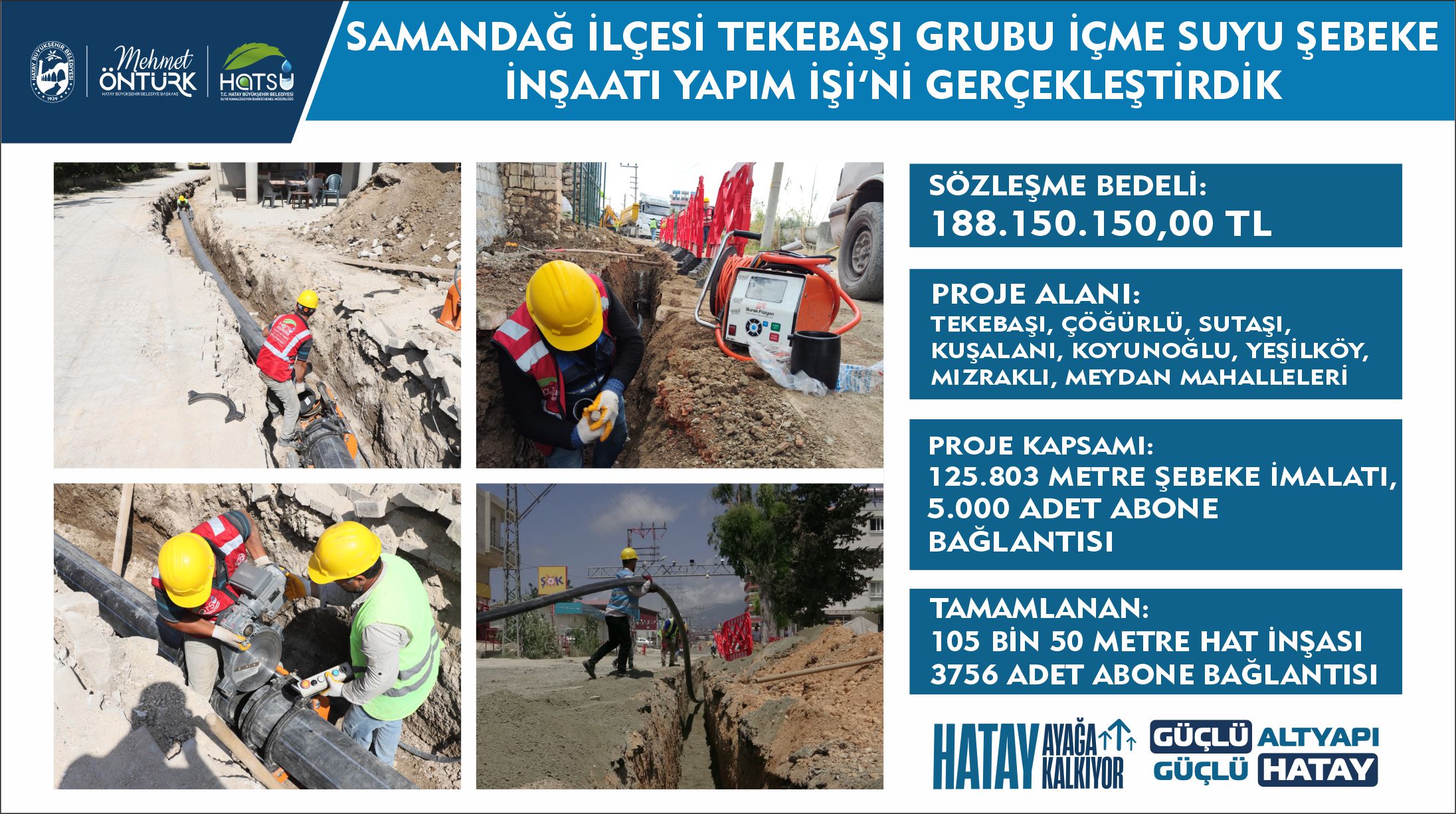 Samandağ İlçesi Tekebaşı Grubu İçme Suyu Şebeke İnşaatı