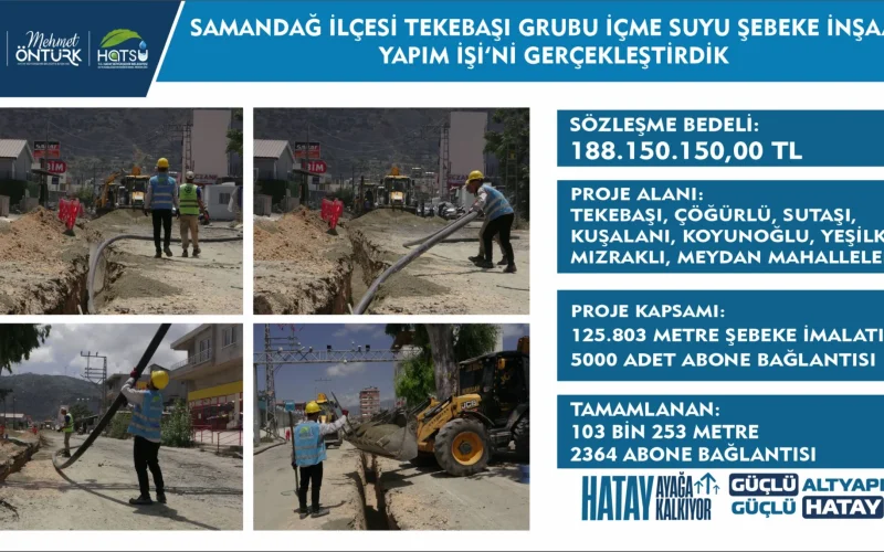 SAMANDAĞ İLÇESİ TEKEBAŞI GRUBU İÇMESUYU ŞEBEKE İNŞAATI YAPIM İŞİ